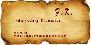 Fehérváry Klaudia névjegykártya