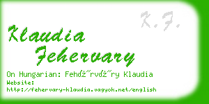 klaudia fehervary business card